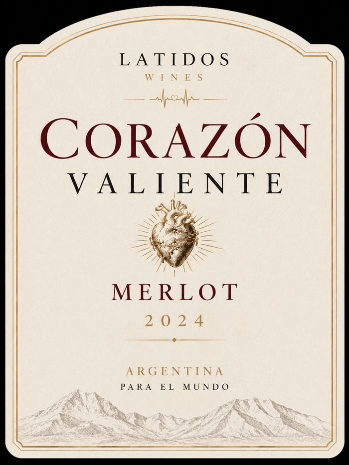 Etiqueta Corazón Valiente, Merlot 2024