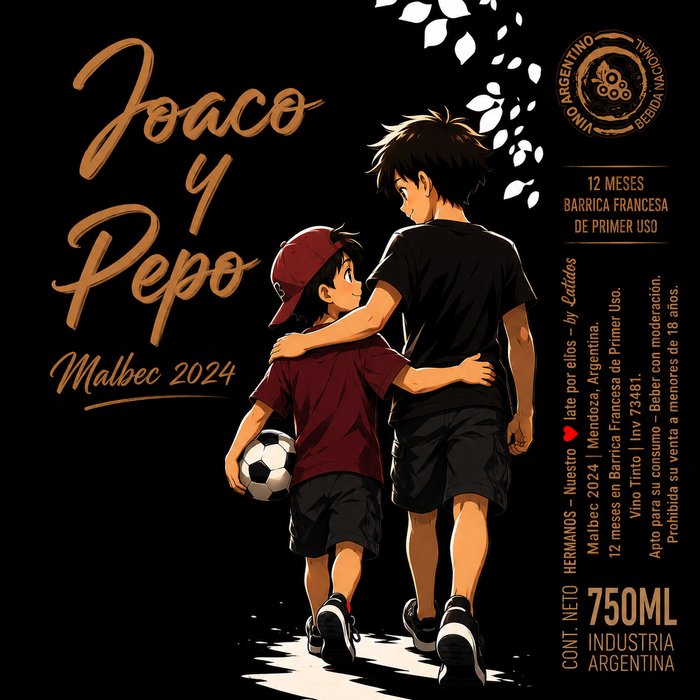 Etiqueta Joaco y Pepo, Malbec 2024